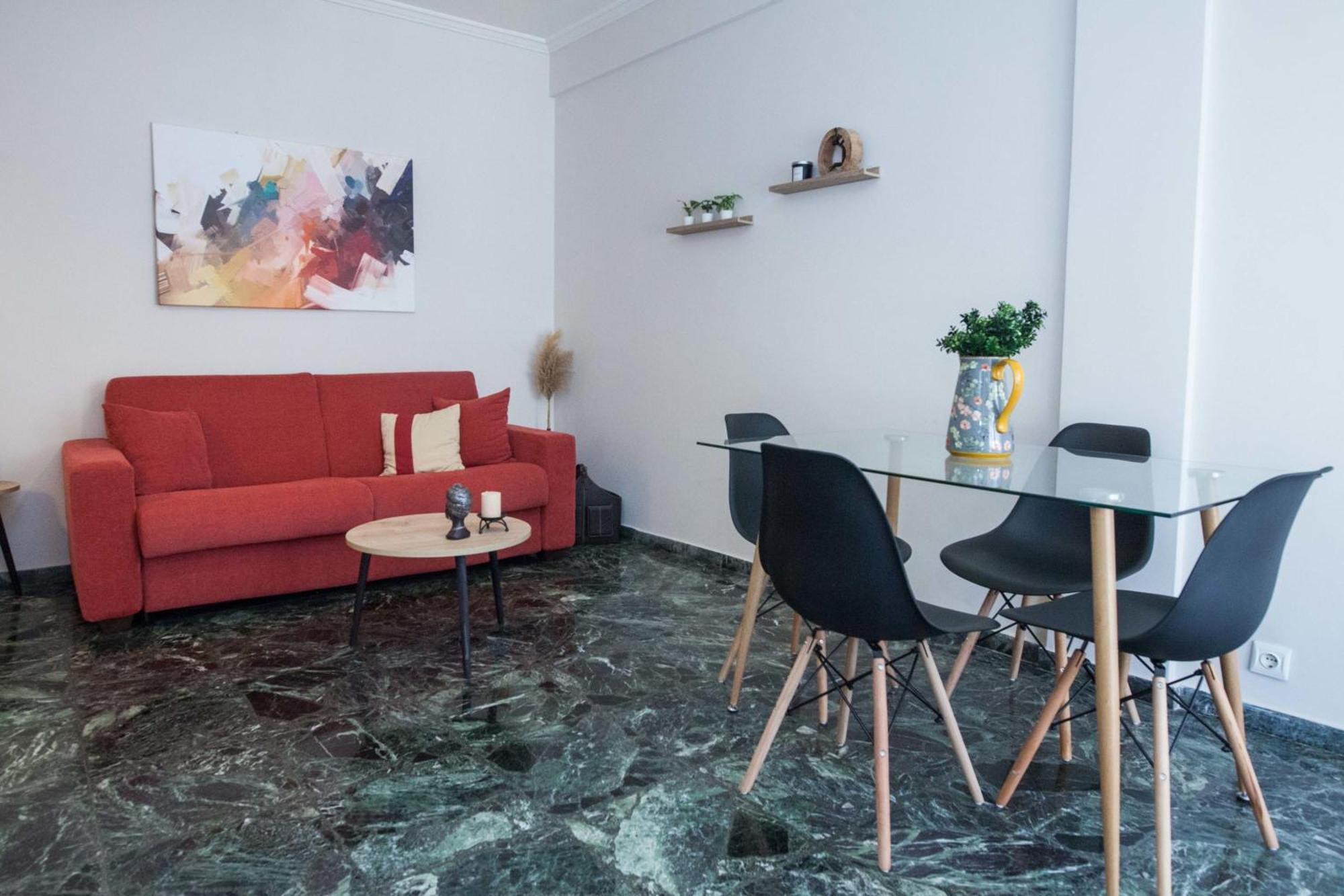 Modern 1 Bd Balcony Apt Near Metro In Kato Patisia Athens Exterior photo